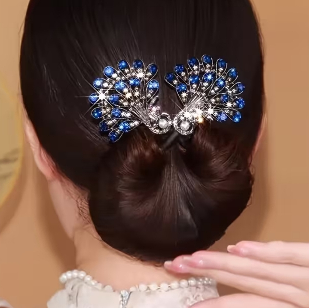 Peacock Twist Bun Holder - Picture 3 of 11